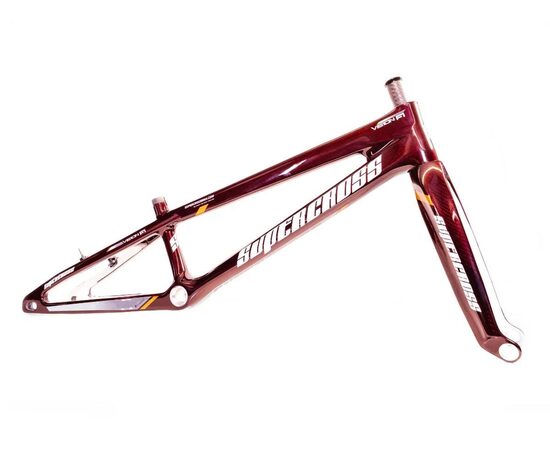 Supercross BMX Vision F1 Carbon Fibre Racing Chassis - Clear Red