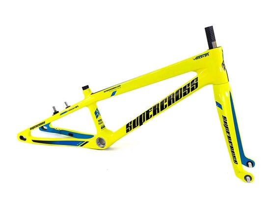 Supercross BMX Vision F1 Carbon Fibre Racing Chassis - Hi Vis Yellow