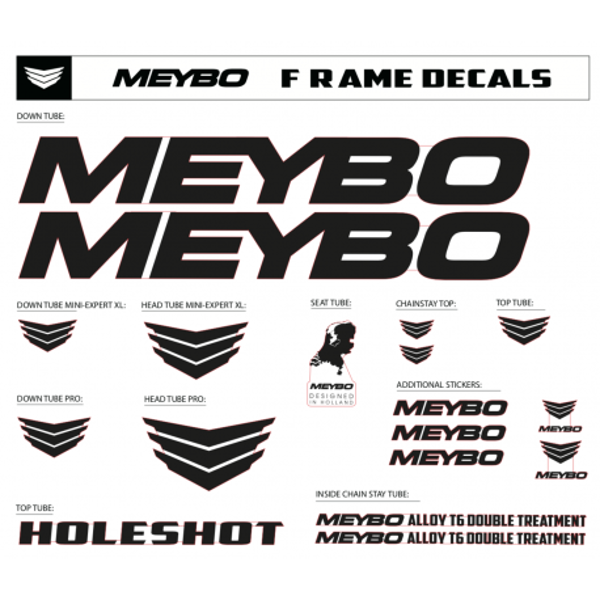 Meybo Universal Frame Decals Black