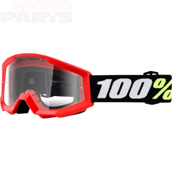 100% Strata Mini Grom Red Clear Lens