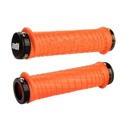 ODI TroyLee Designs No Flange Lock on Grip 130mm Orange