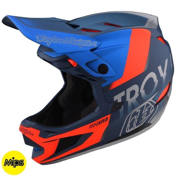 Troy Lee Designs D4 Composite MIPS Helmet Qualifier - Slate/Red