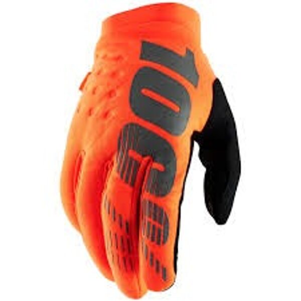 100% Brisker Youth Gloves - Fluo Orange