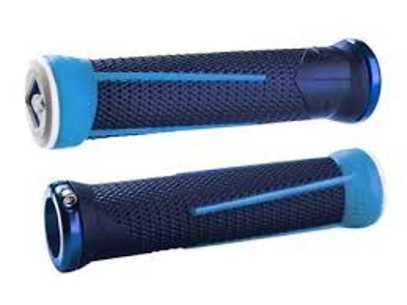 ODI AG-1 Aaron Gwin Lock-On Stūres Rokturi 135mm - Gaiši Zils / Zils