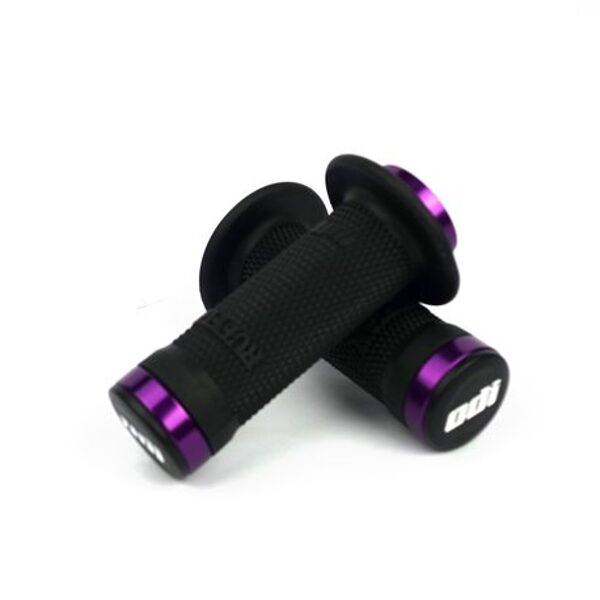 ODI BMX Ruffian Flange Lock on Black Grip 100 mm Purple