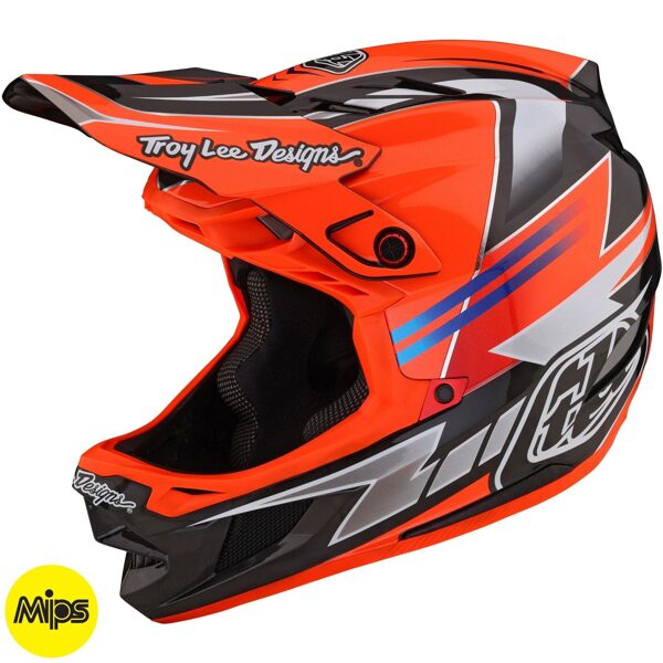 Troy Lee Designs D4 Carbon Helmet W/Mips Saber - Red