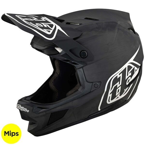 Troy Lee Designs D4 Carbon Helment W/Mips Stealth - Melns/Sudrabs