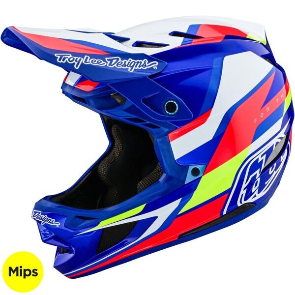 Troy Lee Designs D4 Carbon W/Mips Ķivere Omega - Balts / Zils